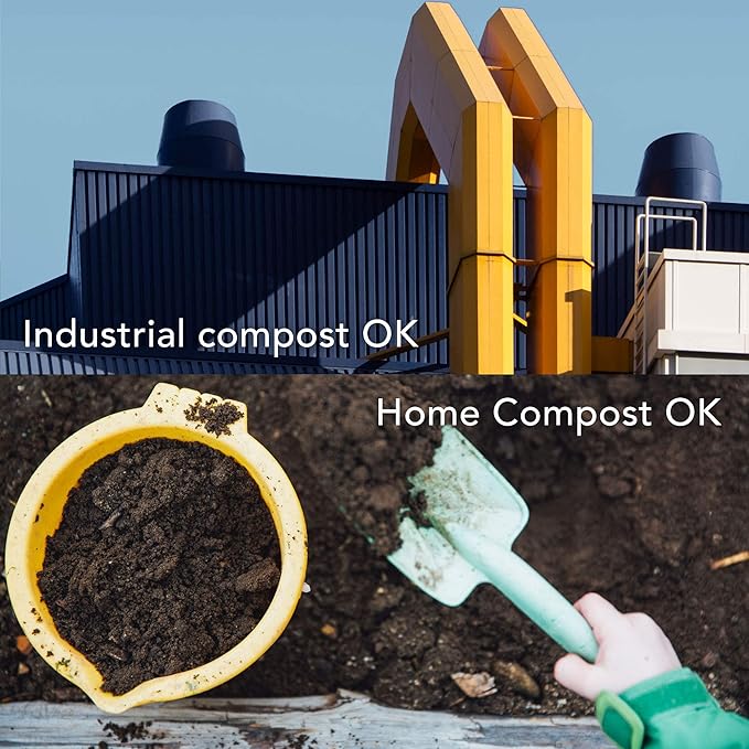 Compost Bags Small Trash Bags 2.6 Gallon, Extra Thick, US BPI ASTM D6400 Certified Compostable Food Scrap Kitchen Waste Bags, 100 Count