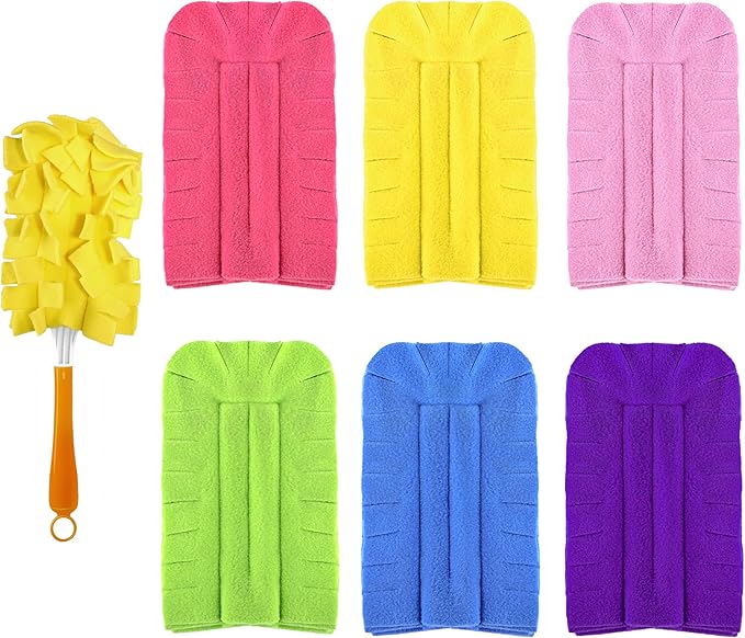 Reusable Duster Refill for Swiffer Duster - Washable Heavy Duty Dusters Refills 360 for Swiffer Duster Handle & Super Extender Handle, 6 Pack (Handle is Not Included)
