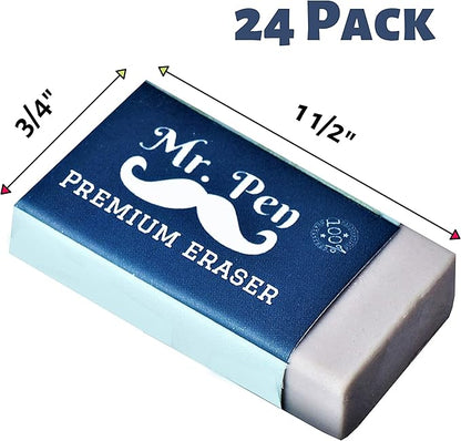 Mr. Pen- White Pencil Eraser, 24 Pack, Large Latex Free Vinyl Block Erasers Bulk for School, Office, Art Sketching, Homework, Exams, Clean Smudge-Free Correction