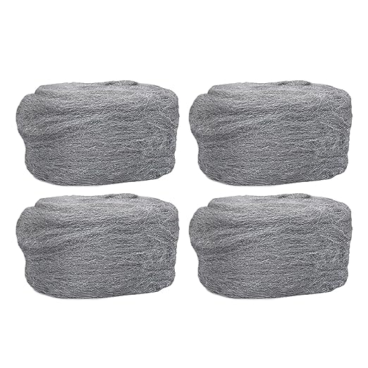 Steel Wool Mice Control - 4 Pcs 2.36"×9.84Ft Steel Wool for Wall Hole/Gap Filler - Best Thing to Get Rid of Mice - Keep Animals Away from Cracks,Siding,Pipeline,Vents in Garden/House/Garage/Kitchen