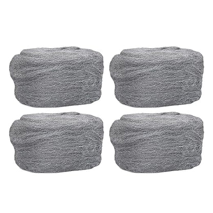 Steel Wool Mice Control - 4 Pcs 2.36"×9.84Ft Steel Wool for Wall Hole/Gap Filler - Best Thing to Get Rid of Mice - Keep Animals Away from Cracks,Siding,Pipeline,Vents in Garden/House/Garage/Kitchen