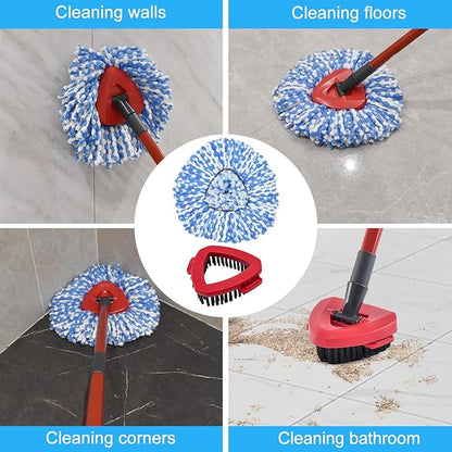 Mop Heads Replacements for Ocedar, Mop Replace Head for O Cedar, Mop Heads for O Cedar, Mop Replace Head for Cedar, Mop Heads for O Cedar Spin Mop Include 2 Pack Mop Refills & 2 Pack Scrubber Mop Head