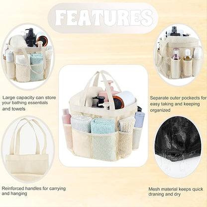 Attmu Mesh Shower Caddy Portable, Quick Dry Hanging Shower Tote Bag for College Dorm Room Essentials, Large Capacity Caddy Dorm for Bathroom Gym Swimming
