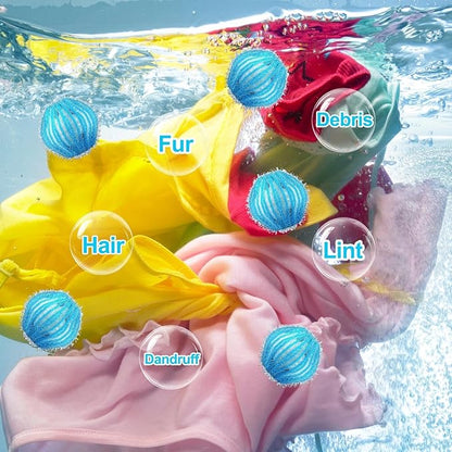 20Pcs Pet Hair Remover for Laundry - 1.4 inch Mini Ball Lint Traps for Washing/Dryer Machine,Effective Cat Dog Laundry Pet Hair Catcher for Clothes,Sheets,Towels,Not Damage Fabric
