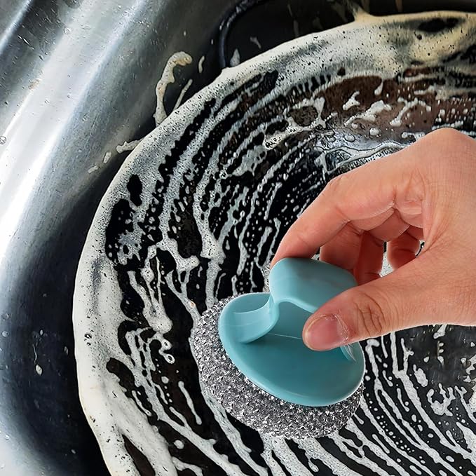 FOMIYES 6pcs Kitchen Cleaning Ball Stainless Steel Scrubbers Pot Decontamination Brush Non-damaging Brush for Pots and Pans