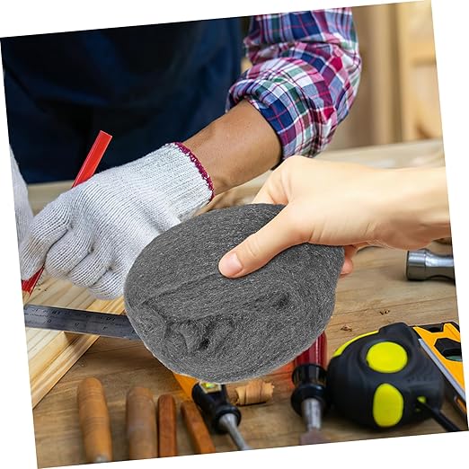 CHILDWEET 2 Rolls of #0 Steel Wool Pad Flexible Wire Mesh for Cleaning Rust Removal and Polishing Wood Metal Surfaces
