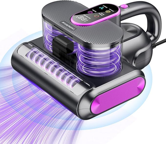 18kPa Mattress Vacuum Cleaner with 275nm UV-C Light, 500W Corded Handheld Bed Vacuum with HEPA Filter, Deep Cleaner for Sofa, Pillows, Furniture, Replacement Filter Included