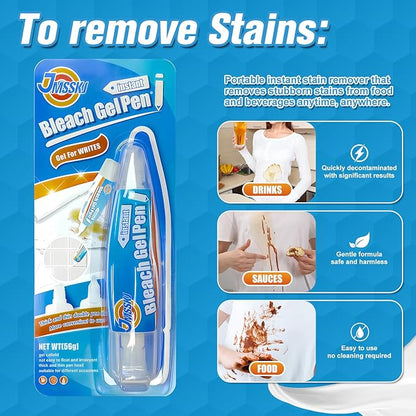 Bleach Pen For Clothing, Bleach Pen, Stain Remover Pen, bleach Gel pen, Clothing Bleached DIY Design, Travel, Instantly Remove Stains, Pearl White (1.76 Fl Oz, Lemon)