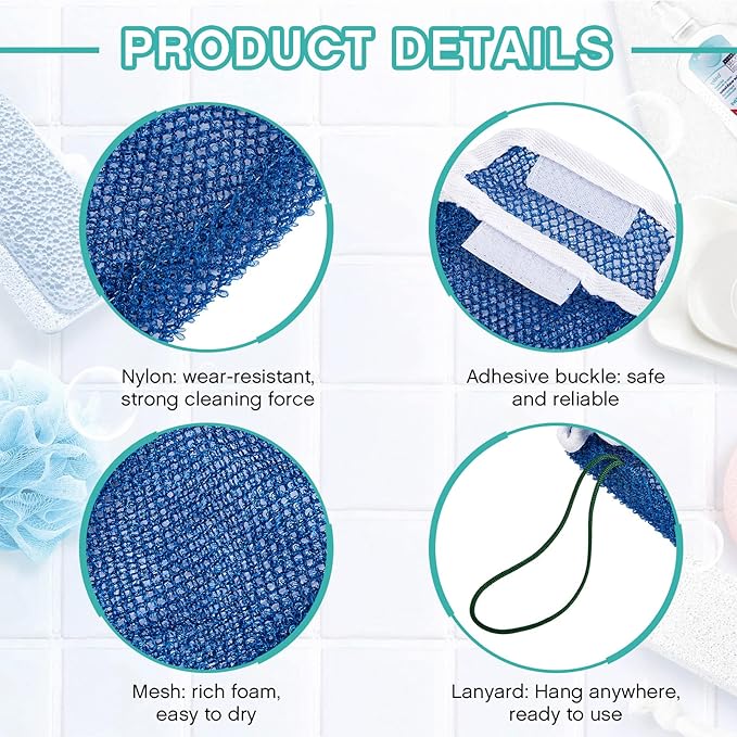 8 Pcs Soap Saver Pouch Body Scrubber Exfoliator and Holder Loofah Savers for Bar Wash Soap Bag with Rope Exfoliating Sponge for Bath Shower Travel Face Hand Women, 8 Colors