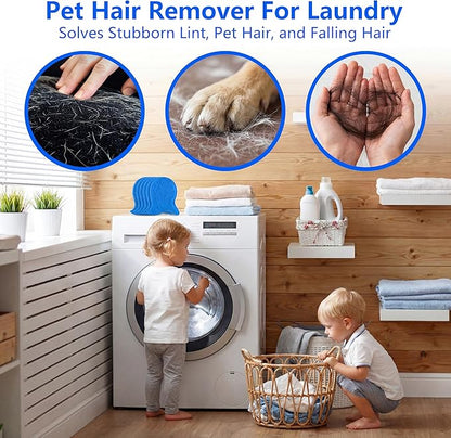 Pet Hair Remover for Laundry,Reusable Dog & Cat Hair Catcher for Washing Machine & Dryer,Effectively Removes Fur,Lint and Dander from Bedding,Clothes(8Pcs Blue)
