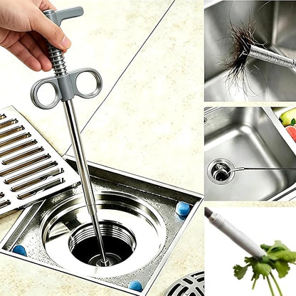 Drain Snake, Drain Clog Remover - Gutter Cleaning Tools Drain Cleaner for Toilet Sewer Shower Kitchen Bathroom Tub Clogged Drains Opener Cleaning Tool, Flexible Grabber Claw Pick Up Reacher (79 inch)