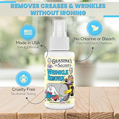 Grandma's Secret Wrinkle Remover Spray - Easily Removes Wrinkles & Odors - Wrinkle Release, Fabric Refresher Spray, Chlorine, Bleach and Toxin-Free - 3 Ounce, 3 Pack