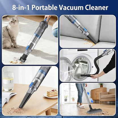 Handheld Vacuum Cordless Cleaner, Compact Powerful Suction And Long Runtime, Lightweight At 1.25lb, Rechargeable Portable Vacuum With One-Touch Empty, Car Accessories Hand Vacuum For Car Home Office