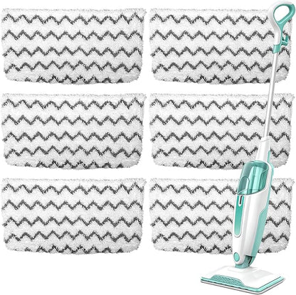 6 Pack Microfiber Steam Mop Replacement pads for Shark Steam Mop S1000, S2001,S1000A, S1000C, S1000WM, and S1001C,Washable & Reusable Steam Mop Pads Safe for all Floor have Super-Absorbent