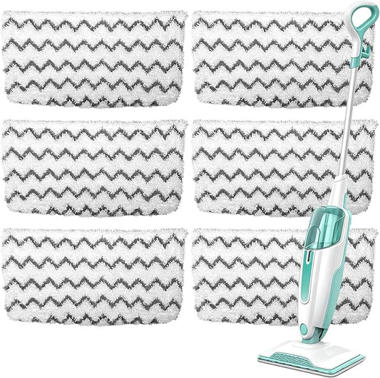 6 Pack Microfiber Steam Mop Replacement pads for Shark Steam Mop S1000, S2001,S1000A, S1000C, S1000WM, and S1001C,Washable & Reusable Steam Mop Pads Safe for all Floor have Super-Absorbent