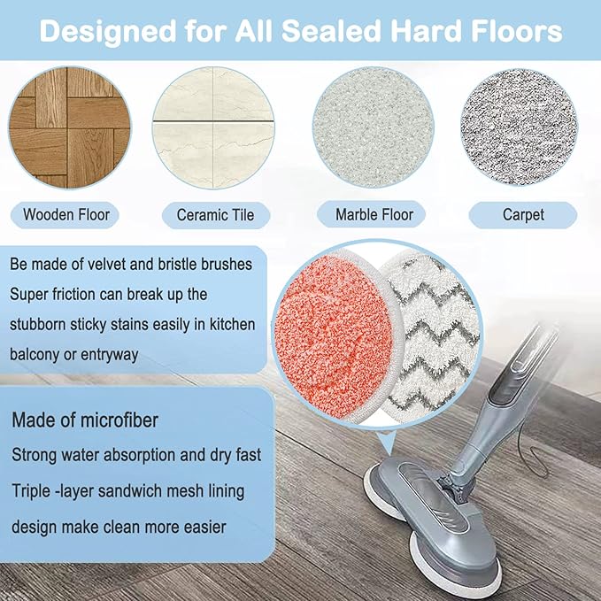 12 Pack Upgraded S7001 Pads Replacement Steam Mop Pads for Shark S7001 S8201 S7000 S8001 S7201 S7000AMZ S7001TGT Series Steam Mop Pads,Steam&Scrub All-in-One Scrubbing Mop Pads,Part Model #:XKITP7000