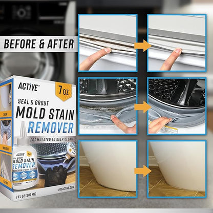 ACTIVE Mold Stain Remover and Ice Machine Cleaner - Includes 7oz Mold Stain Remover Gel and 32oz Ice Maker Cleaning Solution
