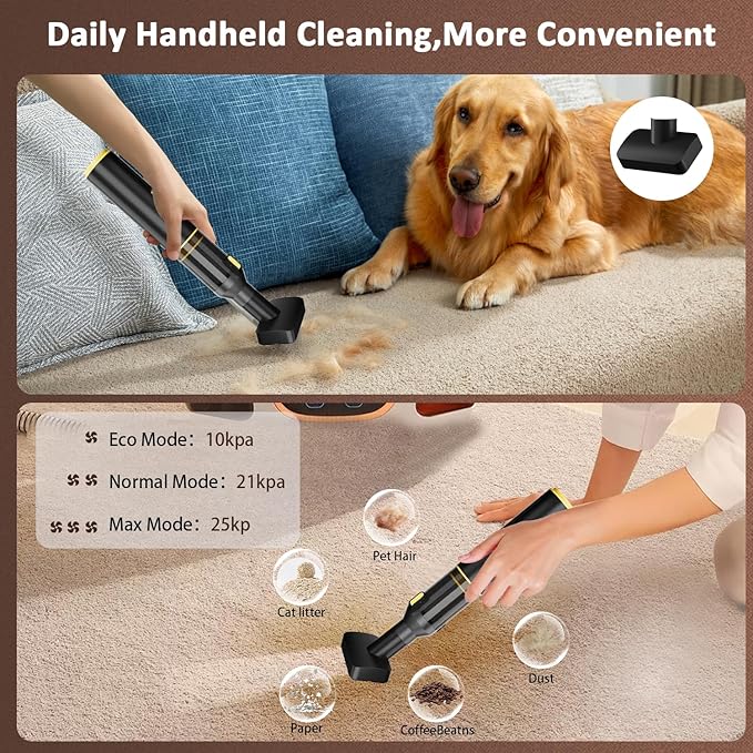 Car Vacuum Portable, CROS 4-in-1 Cordless Vacuum Cleaner with 25000 Pa Max,3 Suction Modes,Handheld Vacuum for Car, Office Desk, Keyboards,Sofa
