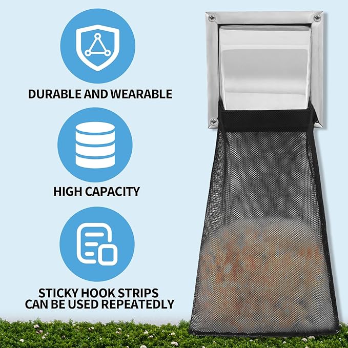 6Pcs Dryer Vent Lint Catcher Bags, Lint Trap Catcher for Dryer Vent for Outside