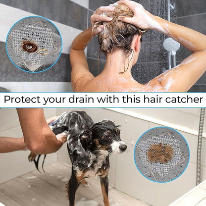 25 PCS Disposable Shower Drain Hair Catcher 3.54 Inches Round Drain Hair Catcher Stickers for Bath & Kitchen - Hair Catcher Shower Drain Cover for Human & Pet Hair - Mesh for Bathtub & Laundry