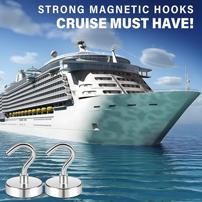 FINDMAG Magnetic Hooks for Cruise Cabins, 50lbs Magnetic Hooks for Classroom, Cruise Ship Magnets, Locker Organizer, Household Essentials, Cubicle Accessories, Camper Decor, 10 Pack, Silver