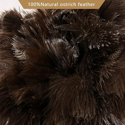 THARAHT 1PCS Ostrich Feather Duster Fluffy Natural with Wood Handle Reusable Washable for Cleaning Keyboard,Home,Car,Office Ostrich Feather Duster,16 Inch