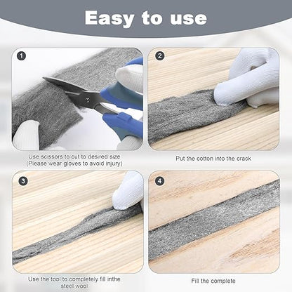 Storystore Steel Wool Mice Control, 20 FT Stainless Steel Wool Fill Fabric Roll, Gap Blocker Coarse Wire Hardware Cloth DIY Kit for Holes, Wall, Garden, Kitchen, Pipeline in Garage