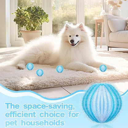 24 Pcs Pet Hair Remover for Laundry Catcher Balls Reusable Lint for Washing Machine Effective Cat Dog Laundry Pet Hair Catcher for Clothes Sheets Towels Blankets (White,Blue)