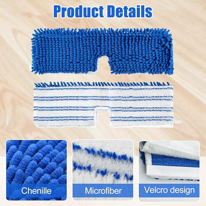 Mop Heads Replacements for O-Cedar Hardwood Floor 'N More Microfiber Flip Mop, 2 Pack Dust Mop Replacement Heads for Ocedar Flip Mop, Reusable Refill Double-Sided Mop Head for O Cedar Mop