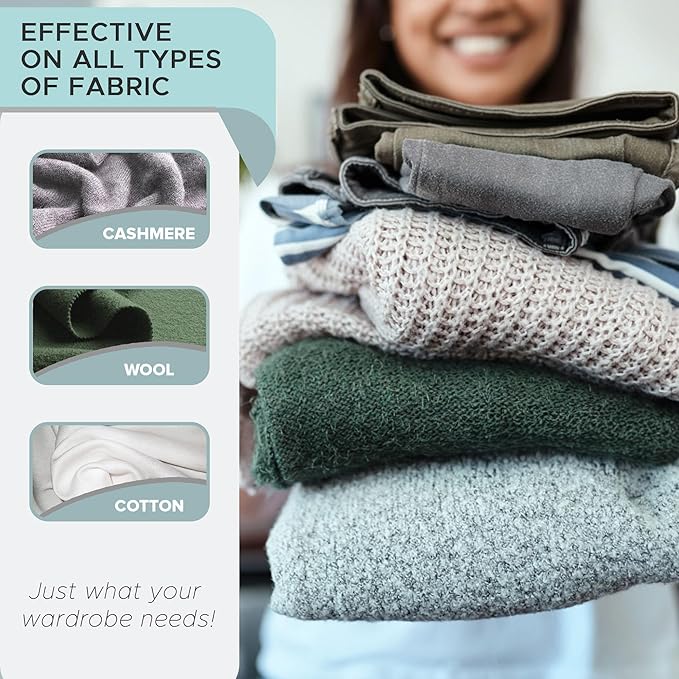 Steam & Go - Fabric Defuzzer, Rechargeable Fabric Shaver and Lint Remover, Portable Sweater Shavers to Remove Pilling, Fuzz, and Fluff, Lint Remover for Clothes and Beddings, Easy to Use Black