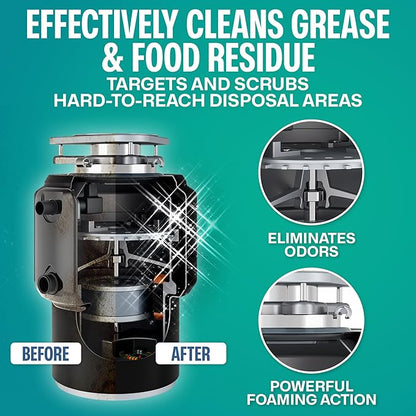 Sudstainables Garbage Disposal Cleaner Tablets 24-Pack - Sink Cleaner and Deodorizer, Disposal Cleaner and Deodorizer, Garbage Disposal Cleaner and Deodorizer Tablets - up to 1-year Supply