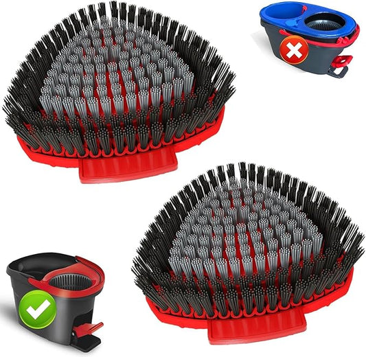 2 Pack Scrubber Mop Replace Head Compatible with O Cedar EasyWring 1 Tank,Spin Replacements Heads,Scrub Brush Attachment for Bathroom,Kitchen and Various of Hard Floors