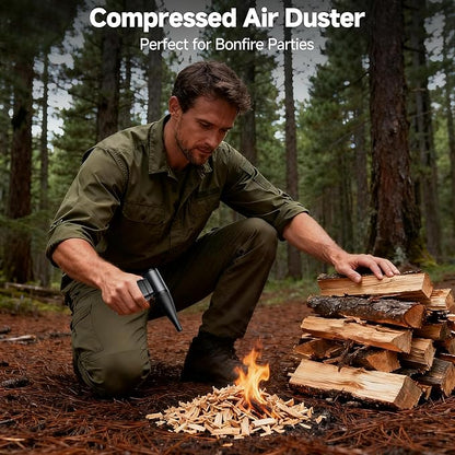 Multipurpose Electric Air Duster, Powerful Palm Size, Cordless Air Blower, Clean Hard-to-Reach Areas of Any Surface, 110,000 RPM Mini Blower, Fast Charging, Durable, 6 Speed, No Canned Air Needed