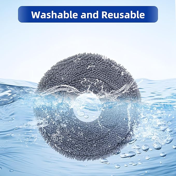 VIEWALL 8 Pack Rotating Mop Pads for Roborock Saros 10R, Saros 20, Saros Z70, Qrevo Edge 2, Qrevo CurvX Vacuum Cleaner, Washable Microfiber Mop Cloth Replacement Accessories