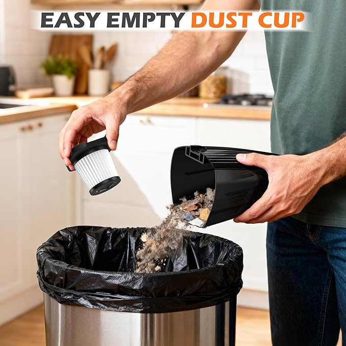 Zefiro Lightweight Corded Stick Vacuum, High Suction Bagless Small Vacuum Cleaner for Carpet Hardwood Floor Pet Hair, Portable Handheld Vacuum for Home RV Apartment Stairs Sofa