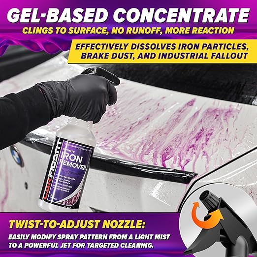 Carfidant Iron Remover for Car Detailing – Color-Changing Formula for Brake Dust & Iron Build-Up | Safe for Paint, Wheels & Coatings | pH Neutral Spray – 16 fl. oz.