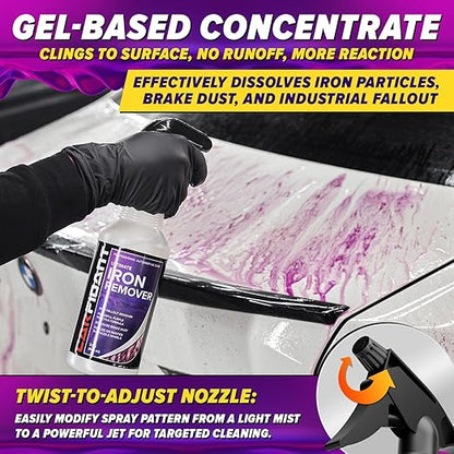Carfidant Iron Remover for Car Detailing – Color-Changing Formula for Brake Dust & Iron Build-Up | Safe for Paint, Wheels & Coatings | pH Neutral Spray – 16 fl. oz.