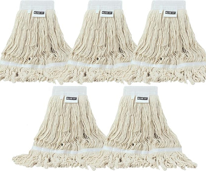 Mop Head Replacement,Commercial Mop Heads,Cotton Washable Industrial Mop Head,6 Inch Heavy Duty Mop Heads,Wet Industrial Cleaning Mop Head for Home,Industrial and Commercial Use Clean（White）