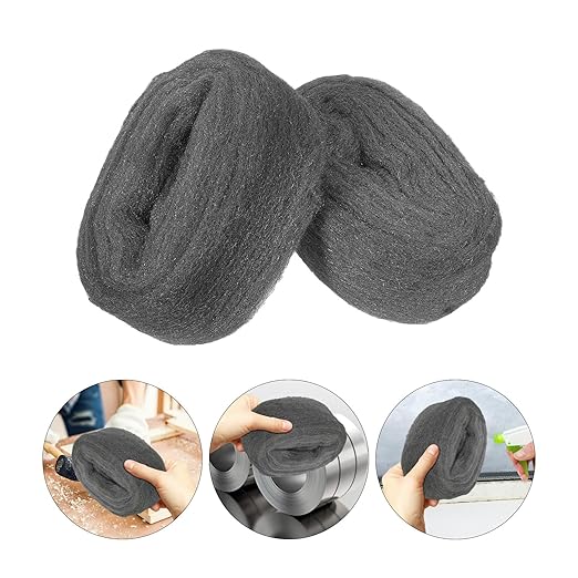 Gadpiparty 2 Rolls #0000 Steel Wool Pads Fine Wire Wool Cleaning Mesh for Rust Removal Polishing Wood and Metal Surfaces Flexible Buffing Fabric for Industrial and Household Use