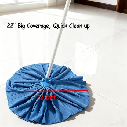 EaseYourDay Microfiber Cloth Mop, One Pole with Two Screw On Mop Heads