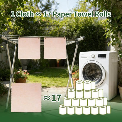 Swedish Dish Cloths, 10 Pack Upgraded Reusable Paper Towels Washable, Super Absorbent Swedish Dishcloths, Thickened Durable for All-Surface Kitchen, Bathroom Cleaning, 11"x11"