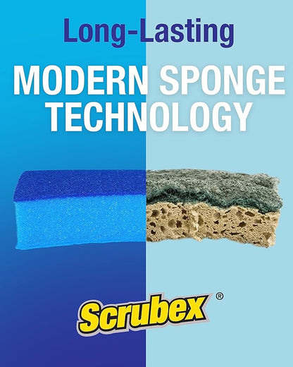 Non-Scratch Odor Resistant Scrub Sponge, Multi-Purpose Sponge for Kitchen and Household, Safe for Non-Stick Cookware (12 sponges)