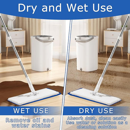 12 Pack Replacement Microfiber Pad - Thick - Universal Commercial 17-18 Inch Mop Head- Heavy Duty - Wet & Dry Commercial Cleaning Refills Reusable Mop Refills Fit for Most Microfiber Flat Mop System