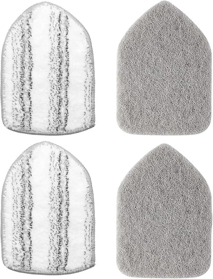 SetSail Scouring Pads Microfiber Cloth Refill 4 Pack, for SetSail Tile and Bathtub Scrubber Brush Heavy Duty Scrubbing Sponge Scratch Free Reusable for Cleaning Bathroom Kitchen Walls Tub Tiles Sink