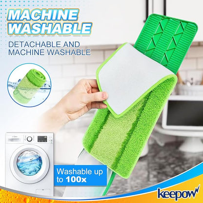 Libman 2 Pack Freedom Spray Mop Pad Refill, 16 in Microfiber Reusable Floor Cleaning Pad for Multi-Layer Floors