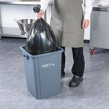 Restaurantware-Clean Tek Professional 19 Gallon Trash Can, 1 Square Waste Basket - Lid Sold Separately, Space Saving, Gray Plastic Garbage Bin, Ideal For Home, Office, Restaurant, And More