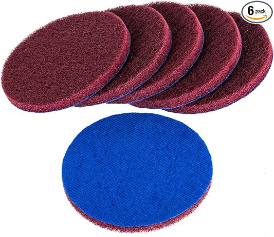Kichwit 6-Pack Replacement Scrub Pads, Red (5 Inch)