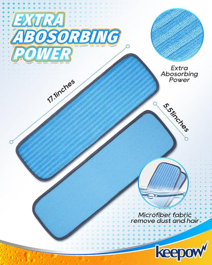 KEEPOW 4PACK Reusable Microfiber Mop Pads Compatible with Wagner 905e, 915e & 925e Steamers, Steam Mop Pads Compatible with TVD/STEAMBOT & Other Steamer Mop, Double-Sided Use (Mop is Not Included)