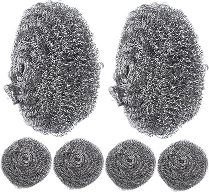 6Pcs Scrubbers for Kitchen Cleaning Pan and Pot Scrubbers Heavy Duty Wire Dish Cleaning Balls for Effortless Scouring