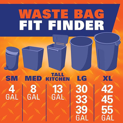 Hefty Strong 13 Gallon Trash Bags, Tall Kitchen Trash Bags, UnscentedLarge Trash Bags with Drawstrings, Durable Closure, Resists Leaks, Punctures, and Tears, White, Unscented, 90 Bags